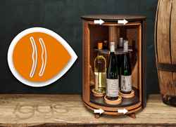 Stylish wine storage with 3D-printed igus springs