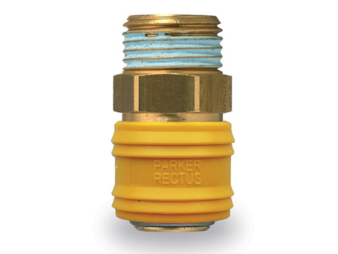 Parker introduces new sleeved design for Rectus Series 26 couplers for pneumatic applications