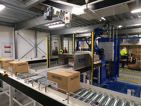 Standard Robot Palletising cell for leading European food group